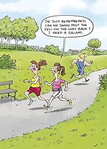 Jogging Humor Greeting Card Happy Birthday Amazon De Stationery Office Supplies