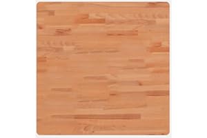 vidaXL Tablero de Mesa Cuadrado de Madera Maciza de Haya 70x70x2,5 cm