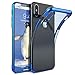 Produktbild Conie Rückschale Hülle iPhone X - Bumper Ultra Dünn Slimcover Im Transparent Chrome Design, Silikon Rückschale, Case iPhone XS Transparent - Blau
