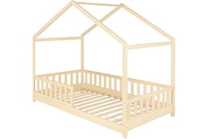 WEB2O Lit cabane Maison Tente en Bois pour Enfant 90x190