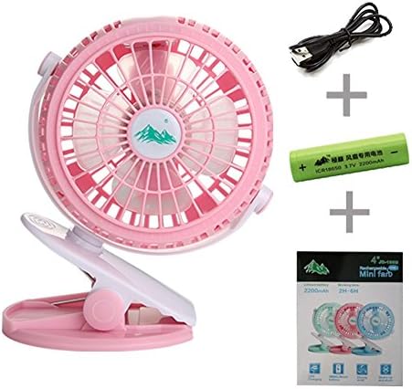 Handheld USB Desktop Kids Buggy Clip on Fan Pram Stroller 360 Degree No Dead Angle Rotation Mini Battery Hand Held For Buggy, Pram, Pushchair, Baby Crib,2-6 Hours Supper Long Battery Supply,Heavy-Duty ABS Engineering Plastics (Battery included ) (Pink)