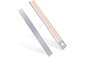MERTTURM 120 luces LED para armario, sensor de movimiento recargable bajo la luz del gabinete, batería grande de 1800 mAh con atenuación continua, cocina, pasillo (modo de 3 colores)