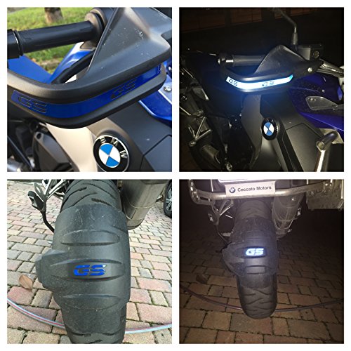 R1200GS R1250GS - Pegatinas reflectantes para manillar y guardabarros de moto con la inscripción «GS», color negro