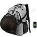 Produktbild Vbiger Rucksack Herren Laptop Rucksack Reise Tagesrucksack mit Basketball Net und USB Ladefunktion für 15.6'' Zoll Notebook Grau