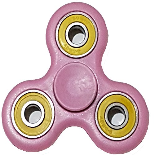 Tri fidget Hand Spinnner,Toy,Stress Reducer Ultra Durable High Speed Bearing Fidget Spinner Finger Toy Perfect For ADD/ADHD/Anxiety/Autism And Stress Relief Adult Children,Office Desk GLOW IN THE DARK(silicone pink with yellow)