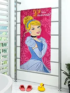 Athom Trendz Disney Cotton Princess Bath Towel 350 GSM (Pink, 60x120cm, DIS-06-7-818)