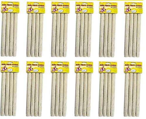 Happypet perruches Bird sablée Perchoir couvertures Petite L?: 19,1 cm Compatible avec 3/20,3 cm Perchoir 12 x Lot de 4 totaux 48 perchoirs