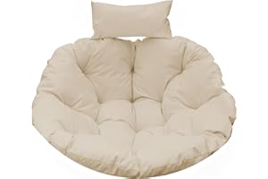 BIELIK Hängesessel Kissen Polster Auflage für Hängeschaukel Sitzauflage für Hängekorb mit Rückenkissen Runde Sitzkissen Indoor Outdoor Dekokissen für Patio Hängekorb Stuhlkissen Schaukelkissen (beige)