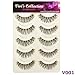 Vivi's Collection 5 Pairs V001 Natural Eyelashes Black False Eye Lashes