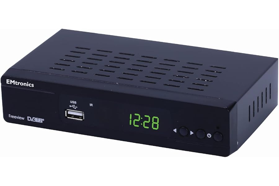 Emtronics EMFBHD1 - Freeview Set Top Box 1080P with HDMI and Scart, Digibox Digital TV Receiver with PVR, 150+ Channels