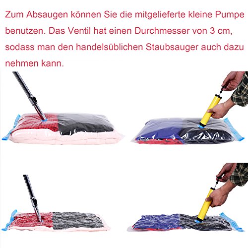 Songmics 6-teilig Set 80 x 100 cm Vakuumbeutel mit Pumpe Aufbewahrungsbeutel Haushaltshelfer RVM062 - 5