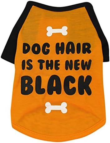 Hmeng Pet Dog Cat Clothing Polyester T shirt Puppy Costume For Small Pet Dogs Thin Summer Apparel (L, Orange)