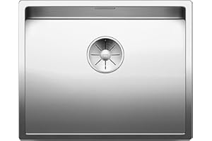 BLANCO 521577 Claron 500-U Built-in Kitchen Sink for Undermount, Stainless Steel, Satin Gloss, 500mm