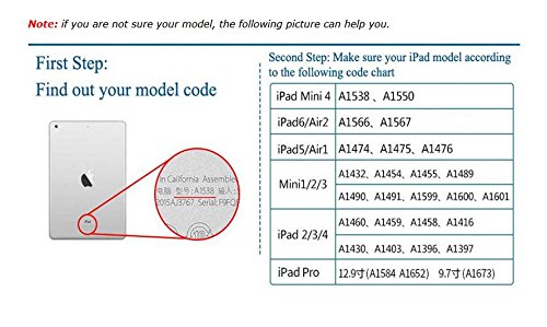 iPad Schutzhülle PU Ledertasche Rund Schutz Case Smart Cover mit automatischer Aufwachen/Schlaf Funktion abklappbar Standfunktion Hülle (Für Neu iPad 9,7″ 2017 Version A1822, Rose gold) - 5