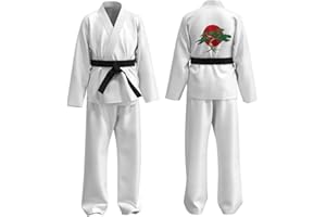 SXSHUN Karateanzug Kinder Judoanzug Jungen Mädchen Taekwondo Anzug mit Schwarzem Gürtel Professionelle Kampfsportanzug für Anfänger