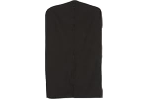 Mainetti Custodie Copriabiti, in Tessuto Cotone, con Cerniera Centrale, Antipolvere e Traspirante, Colore Nero, Dimensione 60x110cm, 5 Pezzi per Confezione