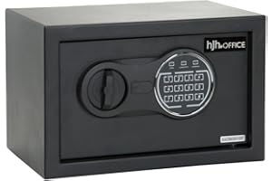 hjh OFFICE Cassaforte con serratura a combinazione, 8,5 l, SAFE COMPACT III, acciaio nero, 20 x 31 x 20 cm, 830040