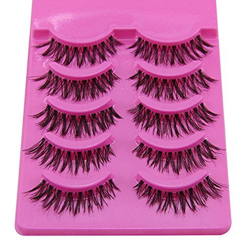 Sanwood® Perfect 5 Pairs Makeup Handmade Messy Natural Cross False Eyelashes Eye Lashes