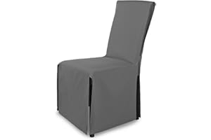 SH SCHEFFLER-HOME LIVE HOMESTYLE SCHEFFLER-Home Fundas Sillas de Comedor Elásticas Mila – Set de 4 Elegantes Fundas Sillas Ajustables con Lazo – Fundas para Sillas con Banda Elástica, Gris