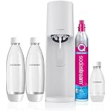 SodaStream Terra Megapack, Gasatore d’acqua per trasformare l’acqua in acqua frizzante, incluso cilindro contente Co2, 2 bott