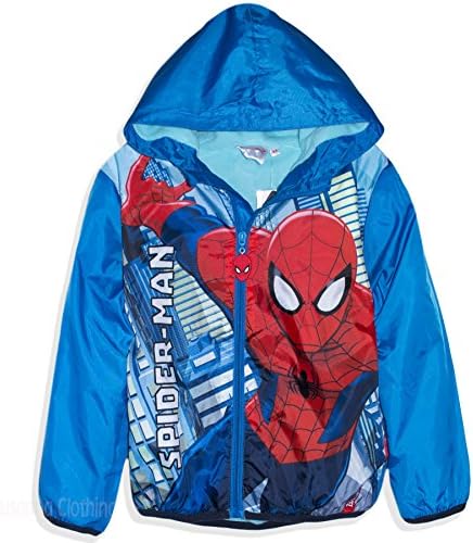 Official Spiderman Marvel Boys Warm Zipped Jacket, Coat Polar Fleece Lining - Blue 6