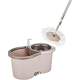 Presto! Spin Mop, Oval Bucket with Steel Basket, Chestnut, 2 Refills