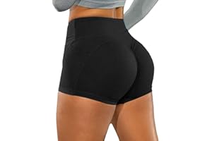 KOEMCY Pantaloncini Sportivi Donna, Fitness Pantaloncini Elastico Leggins Shorts Pantaloni Sportivi Corti Donna Push Up con Tasche per Palestra Jogging Allenamento Yoga Corti