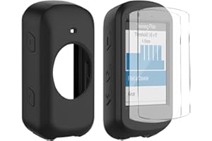 Braleto Coque de Protection Silicone +Lot de 2 Verre Trempé Compatible avec Garmin Edge 830,Protection D'écran en Verre de Dureté 9H GPS Bike Computer Accessoires (Noir)
