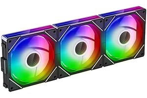TZMRIT V1 Fans Reverse Flow Infinity Mirror ARGB 120 mm,Rgb Daisy Chain PC Fan,3er-Pack,Black