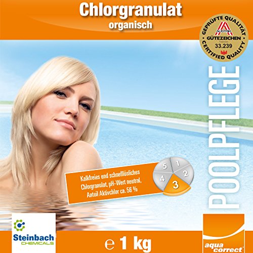 Steinbach Chlorgranulat 8kg je 1kg für Pool, PH-Neutral - 3