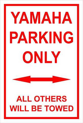 Preisvergleich Produktbild Schild – Yamaha parking only – 30x20cm, 45x30cm, 60x40cm – Bohrlöcher Aufkleber Hartschaum Aluverbund -S00345-021-C
