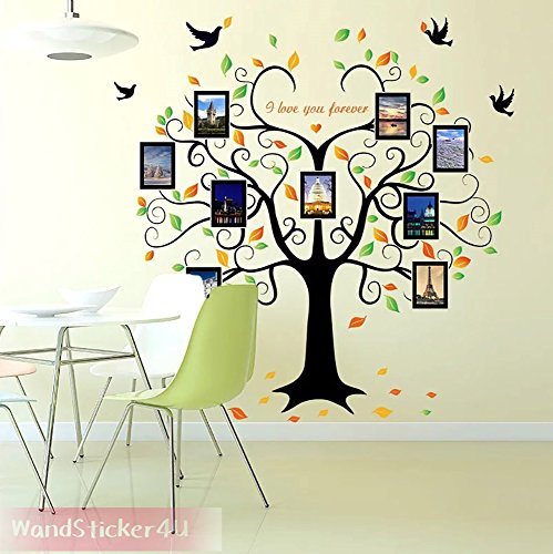 WandSticker4U- Wandtattoo „riesiger Familie Foto Baum“ | Effektbild: 160x204cm | Wandsticker Stammbaum Bilderrahmen Wand Aufkleber Deko für Wohnzimmer, Küche, Garderobe, Flur XXL - 4