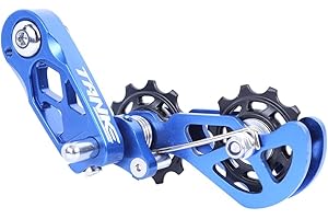 FACULX Single Speed Chain Tensioner, Bike Chain Tension Adjuster Aluminum Alloy Adjustable Chain Guide for MTB Road Bicycle Cycling-Blue