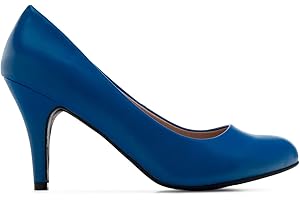 Andrés Machado - Eleganti décolleté retrò per Donna/Adolescente per L'Estate e l'inverno - AM.422 - Punta Arrotondata in Ecopelle - Tacchi Medi Sottili - Taglie della EU 32 a la 46