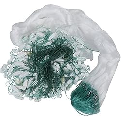TOOGOO(R) 25m Blanco claro Verde Red de enmalle de pesca pescar de monofilamento con flotador