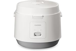 CUCKOO CR-1095 - Arrocera básica y calentador de 10 tazas (sin cocinar) / 20 tazas (cocidas) con olla interior antiadherente, prensa de interruptor (blanco)
