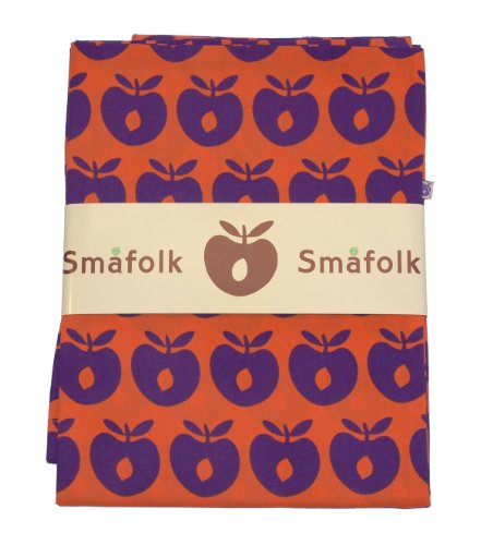 Smafolk Duvet Cover & Pillowcase Set with Apple Print (Orange, One Size)