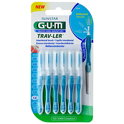 Sunstar GUM TRAV-LER 1614 - cepillos de dientes, paquetede 6
