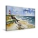 Produktbild Calvendo Premium Textil-Leinwand 45 cm x 30 cm quer, Leuchtturm auf Sylt | Wandbild, Bild auf Keilrahmen, Fertigbild auf echter Leinwand, Leinwanddruck Kunst Kunst