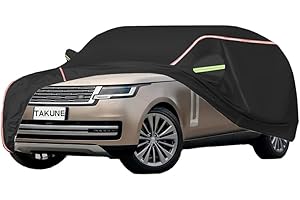 TAKUNE Car Cover For Land Rover Range Rover D350 Autobiography SUV, Waterproof Sun Protection Outdoor Thicker 210D Oxford Fabric Car Covers (Color : Black)