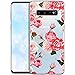 Produktbild OOH!COLOR Handyhülle kompatibel mit Samsung Galaxy S10 Plus Hülle Silikon transparent Schutzhülle Samsung S10+ Case Durchsichtig Soft TPU Flexibel Ultradünnen Etui mit Motiv Blumen Rosen (EINWEG)