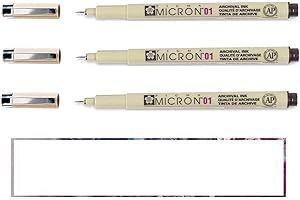 Sakura Pigma Micron Seppia 01 - Set di 3 fineliners