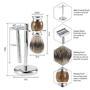 Anself 3 in 1 Men's Shaving Set Male Facial Shaving & Cleaning Tool - Image 3