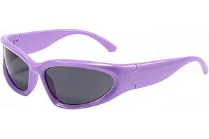 YUELUQU Y2K Wrap Around Sunglasses Men's Women's Futuristic Outdoor Sports Sunshade UV400 Glasses