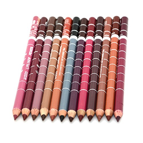 Women 12PCS Professional Lipliner Waterproof Lip Liner Pencil