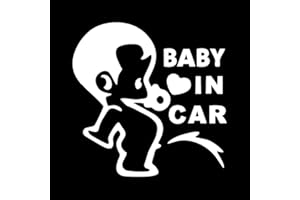 MURAL STICKERS Adesivo Bebe a Bordo - Bambina a Bordo - Bambino a Bordo 3- Adatti per Auto - Moto E Computer - Sticker - Adesivo - Copyright © 2017 | (Bianco)