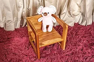 Utopia Choice Petit Cube Chair Cum Table (Teak) | 32cm x 33cm x 35cm | 4 in 1 Use for Toddlers Baby Kids Adult Seating | Teak Wood | Clear Child-Safe Polyurethane Coat