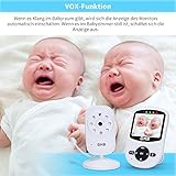 GHB Babyphone 2,4 GHz Babymonitor Drahtloser Digitalkamera 2,4 Zoll LCD Display mit Nachtlicht Gegensprechfunktion und Temperatur - 8