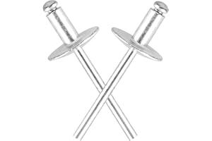 DMJJSD Rivets Aveugles 50 Pièces Rivet Aveugle À Grande Bride Rivets à Grande Bride Rivet Aveugle à Dôme à Grande Tête DIN 7337C rivets en aluminium et mandrin en acier rivets pop (4,8x10 (16) mm