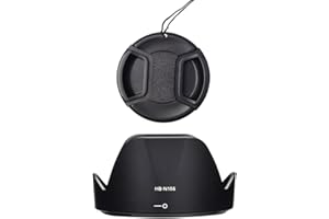 FANZR Paraluce HB-N106 e copriobiettivo da 55 mm compatibile con obiettivi Nikon D5600 D3500 D3400 AF-P DX 18-55mm f/3.5-5.6G VR (confezione da 1+1)